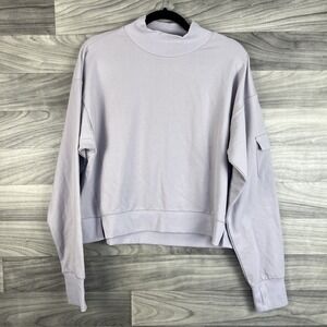 All in Motion Womens Croppped Turtleneck Long Sleeve Shirt Purple Size Large NEW